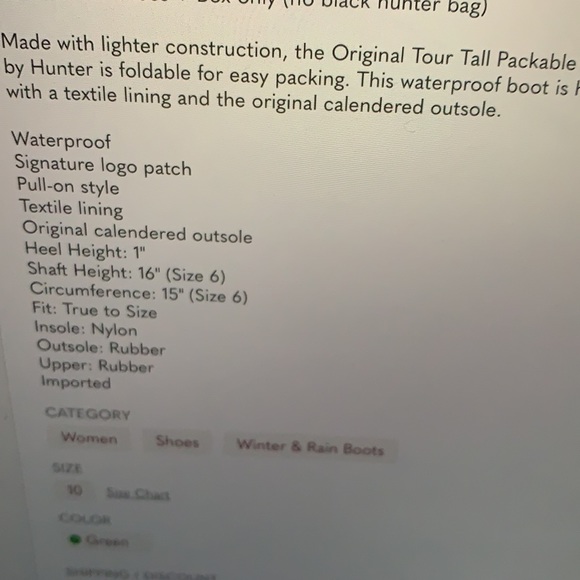 Hunter Green Women's Winter & Rain Boots - Picture 14 of 14